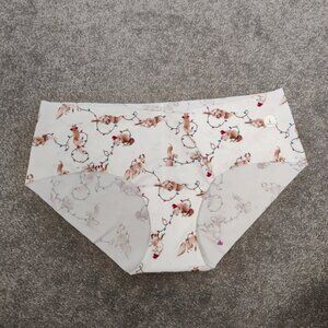 Gilly Hicks Hiphugger Panties Size Large NEW Christmas Lights Fox Reindeer Print